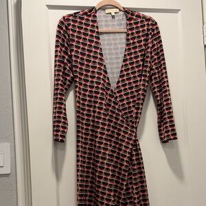 Etcetera Black and Pink Long Sleeve Dress